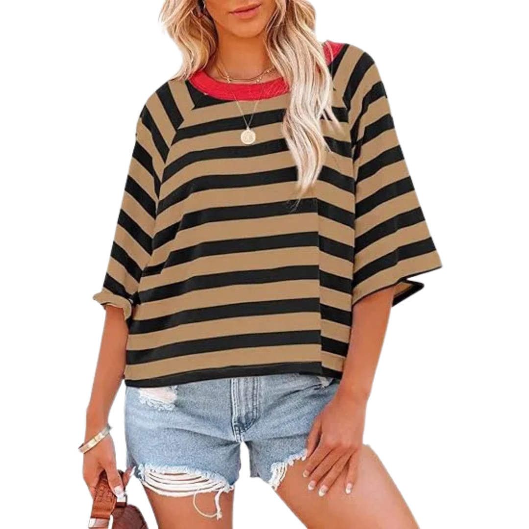 Ruth | Trendy Loose Fit Summer Crewneck Top