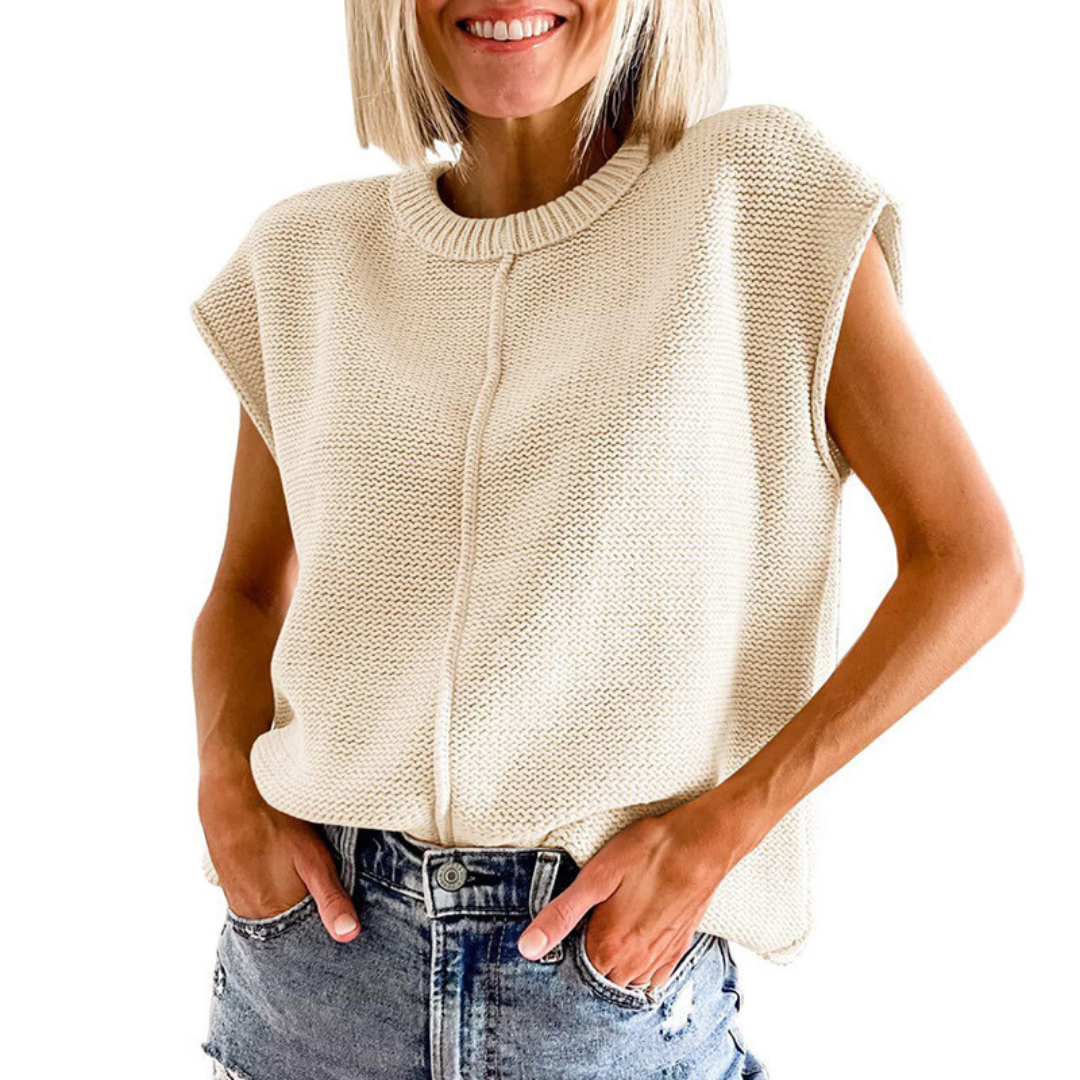 Elaine | Casual Minimalist Crewneck Sleeveless Top