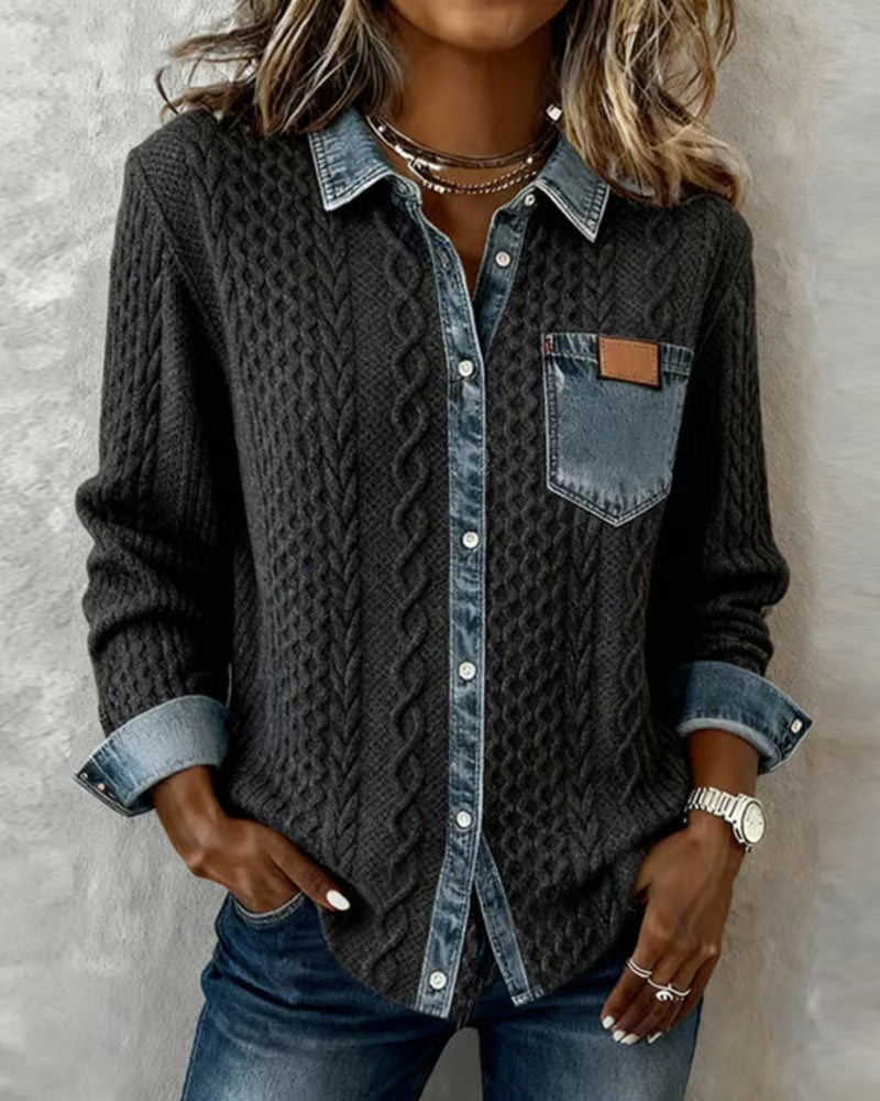 Juliane | Knitted Denim Sweater