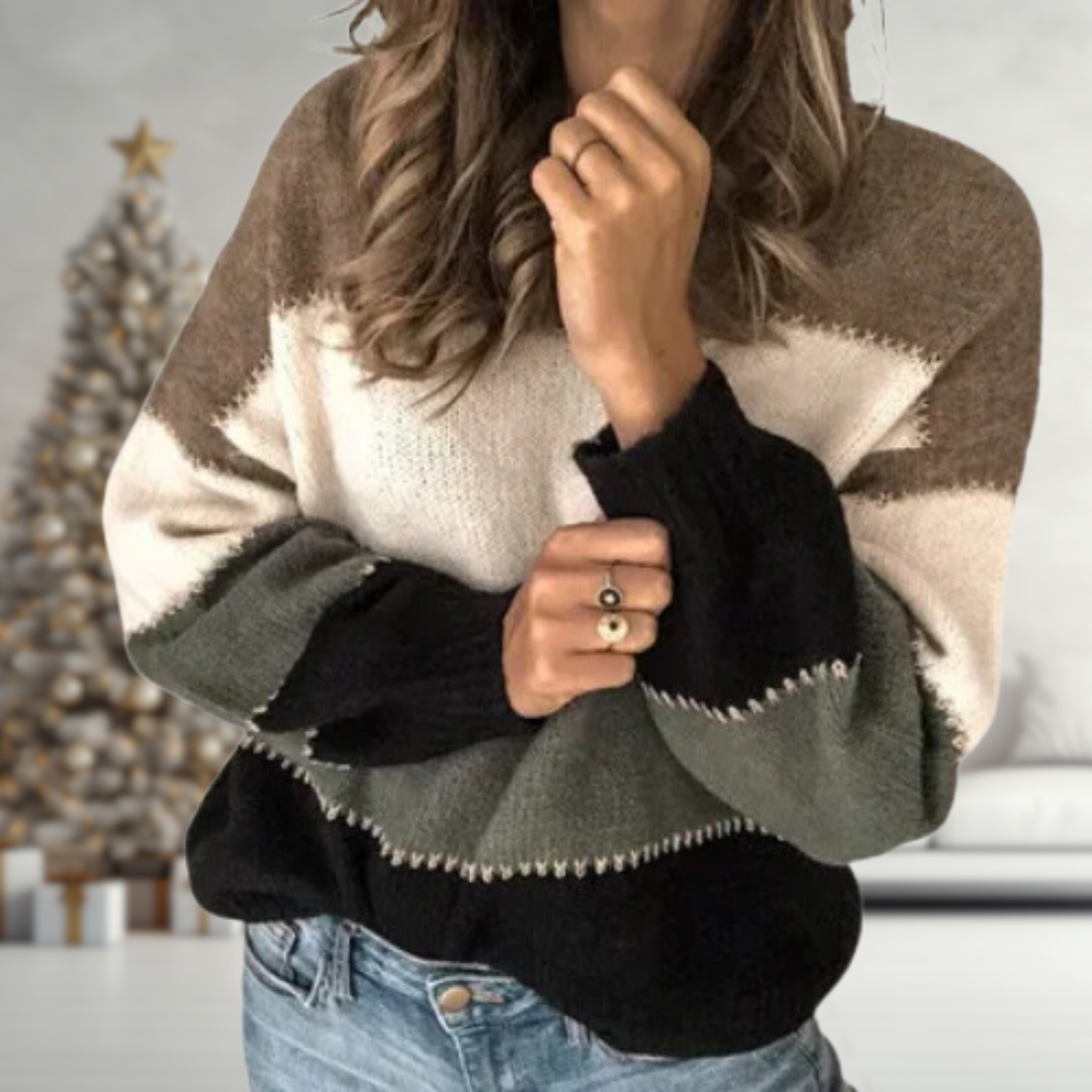 Maya | Colorblock Knit Sweater