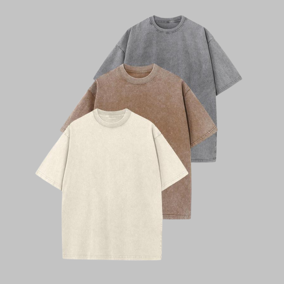 Afina | Casual Oversized Wash Crew Neck Unisex Shirt