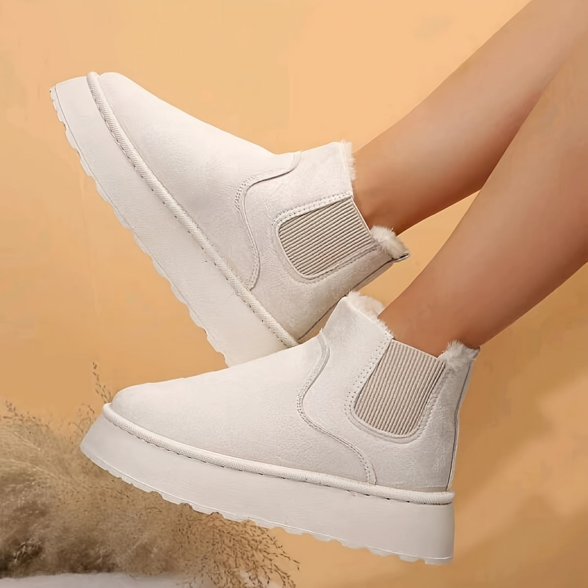 Verlie | Comfy Faux Suede Slip-On Snow Short Boots